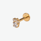 Piercing Prisma Titanio Baño de Oro