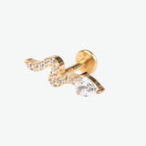 Piercing Snake Titanio Baño de Oro 18k