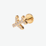 Piercing Airplane Titanio Baño de Oro 18k