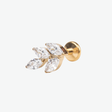 Piercing Amarilis Titanio Baño de Oro 18k