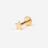 Piercing Star Titanio Baño de Oro 18k