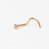Piercing de Nariz Bezel Titanio Baño de Oro 18k