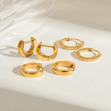 Pack Trinity Waterproof en Oro 18k  – x3 Pares de Argollas