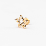 Piercing Shiny Star Titanio Baño de Oro 18k