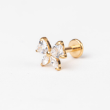 Piercing Farfalla Titanio Baño de Oro 18k