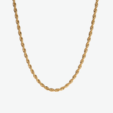 Collar Rope Waterproof en Oro 18k – 4 mm
