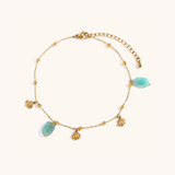 Tobillera Amazonita Fish Waterproof en Oro de 18k