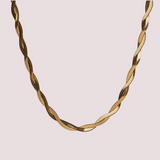 Collar Double Snake Waterproof en Oro 18k