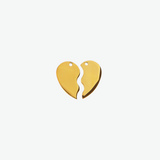 Charm/Dije Half Heart Waterproof en Oro 18k
