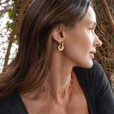 Collar Classic Charm Plata 925 Baño Oro Blanco