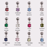 Charm Circonita de Nacimiento Classic Plata 925 Baño de Oro Blanco