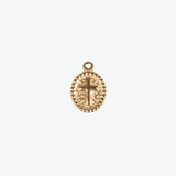 Charm Medalla con Cruz Waterproof en Oro 18k