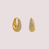 Argollas Mila Pavé Waterproof en Oro 18k