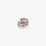 Ear Cuff Double Shine Plata 925 Baño de Oro Blanco