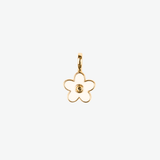 Charm Margarita Blanca Waterproof en Oro 18k