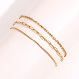 Tobillera Triple Classic Waterproof en Oro de 18k