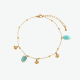 Tobillera Amazonita Fish Waterproof en Oro de 18k