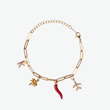Pulsera Paperclip Charm Waterproof en Oro 18k