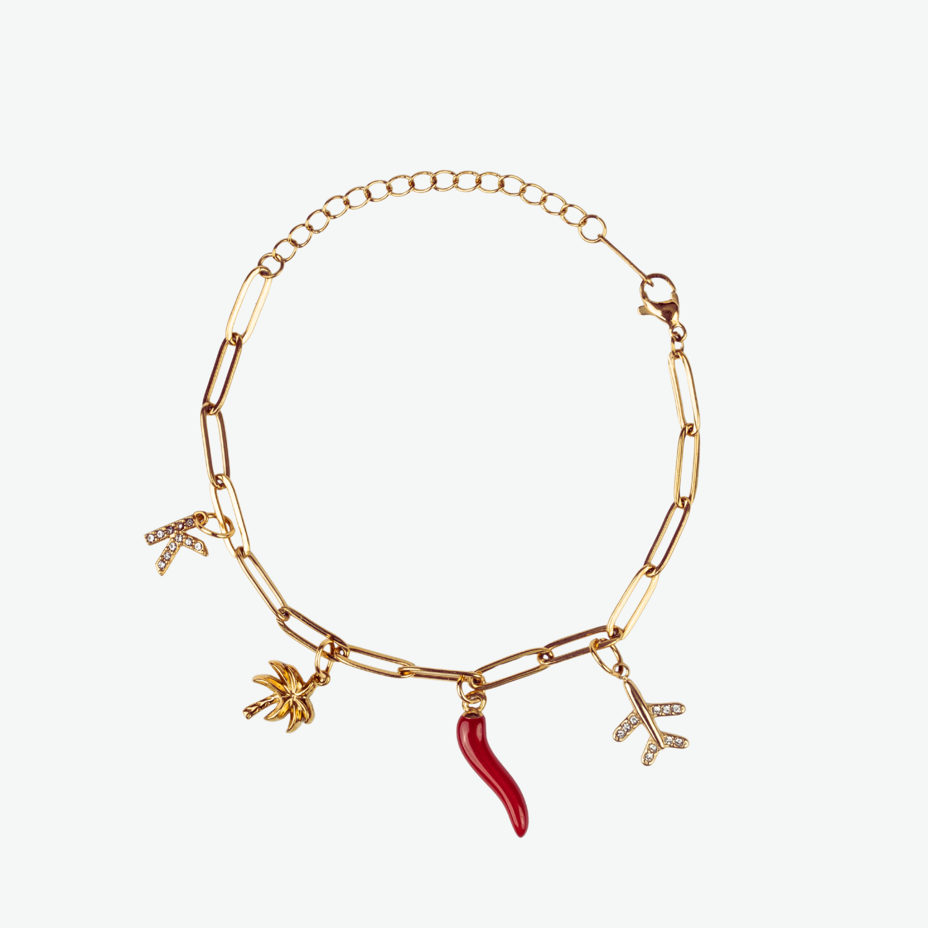 Pulsera Paperclip Charm Waterproof en Oro 18k