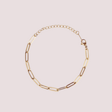 Pulsera Paperclip Charm Waterproof en Oro 18k