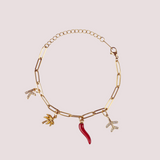 Pulsera Paperclip Charm Waterproof en Oro 18k