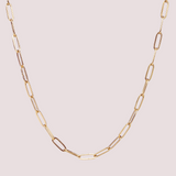 Collar Paperclip Charm Waterproof en Oro 18k