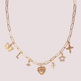 Collar Paperclip Charm Waterproof en Oro 18k