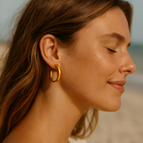 Argollas Mykonos Waterproof en Oro de 18k