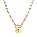 Charm/Colgante Medalla 15mm Waterproof en Oro de 18k
