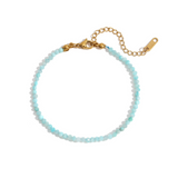 Tobillera Amazonita Waterproof en Oro de 18k