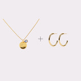 COLLAR LOVE + ARGOLLAS CLEO BAÑO DE ORO