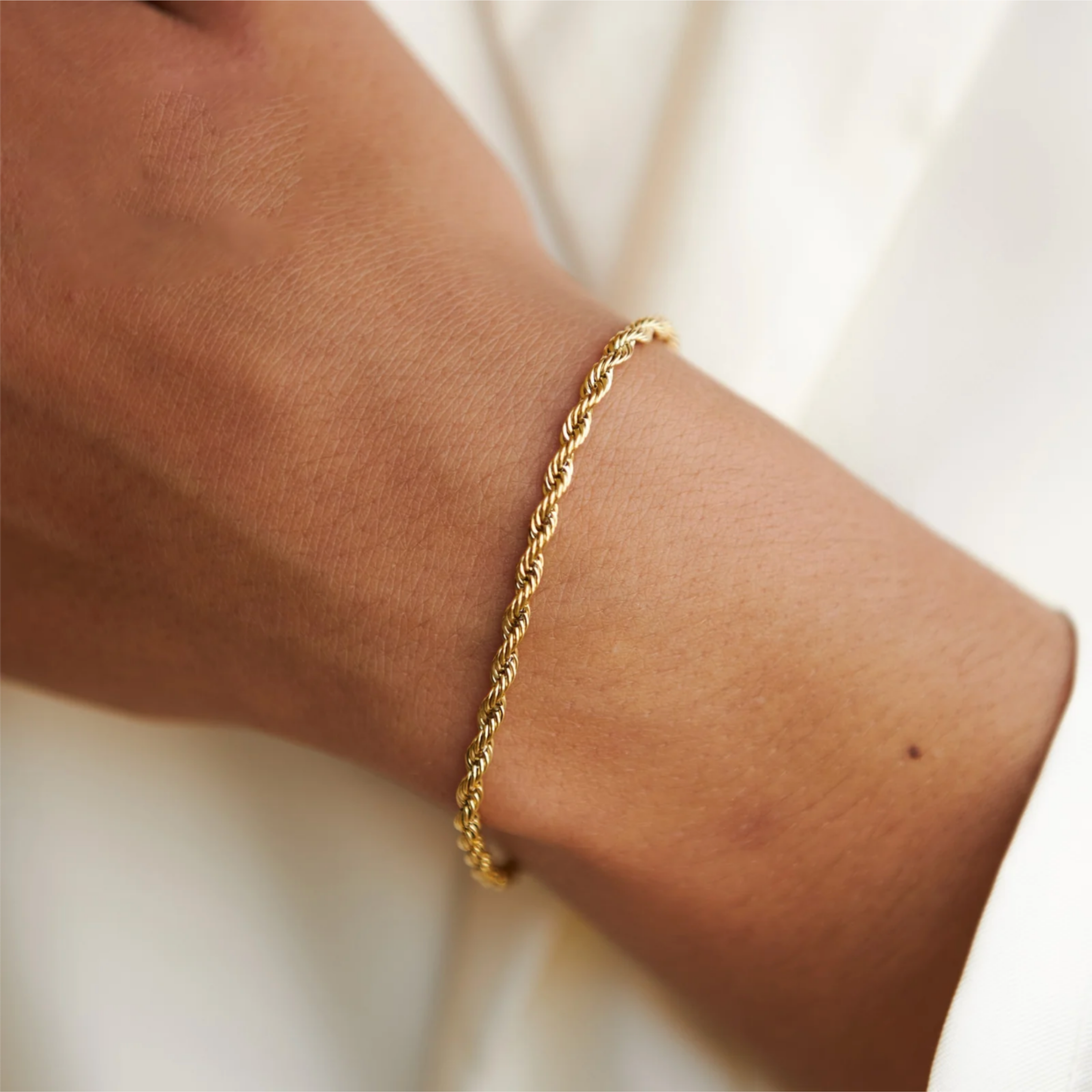 Pulsera Rope Waterproof en Oro 18k – 3 mm