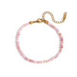 Tobillera Ópalo Rosa Waterproof en Oro de 18k