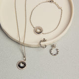 COLLAR HOPE + PULSERA BAÑO DE ORO BLANCO