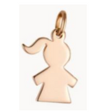 Charm/Colgante Niña Waterproof en Oro 14k