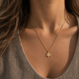 Colgante/Collar Crystal Star Waterproof en Oro 14k