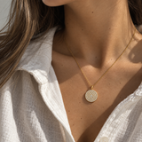 Colgante/Collar Crystal Circle Waterproof en Oro 14k