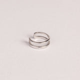 Ear Cuff Double Classic Plata 925 Baño de Oro Blanco