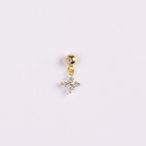 Charm Flor brillante Plata 925 Baño de Oro