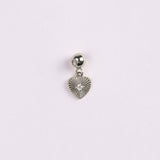 Charm Corazón Plata 925 Baño de Oro Blanco