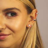 EAR CUFF RIBBED BAÑO DE ORO BLANCO