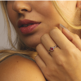 ANILLO ROSALIE BAÑO DE ORO BLANCO