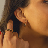 ARGOLLAS HAZEL + ANILLO HAZEL BAÑO DE ORO