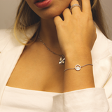 PULSERA IRIS BAÑO DE ORO BLANCO