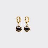 COLLAR CLEO ÓNIX + ARGOLLAS MUSE BLACK BAÑO DE ORO