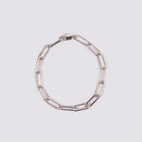 PULSERA MAXI CLIP BAÑO DE ORO BLANCO