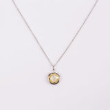 DIJE EVE CLEAR + COLLAR BAÑO DE ORO BLANCO