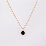 COLLAR CLEO ÓNIX + ARGOLLAS MUSE BLACK BAÑO DE ORO