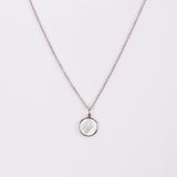 DIJE CLEO NÁCAR + COLLAR BAÑO DE ORO BLANCO