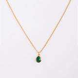 DIJE RUE GREEN + COLLAR BAÑO DE ORO